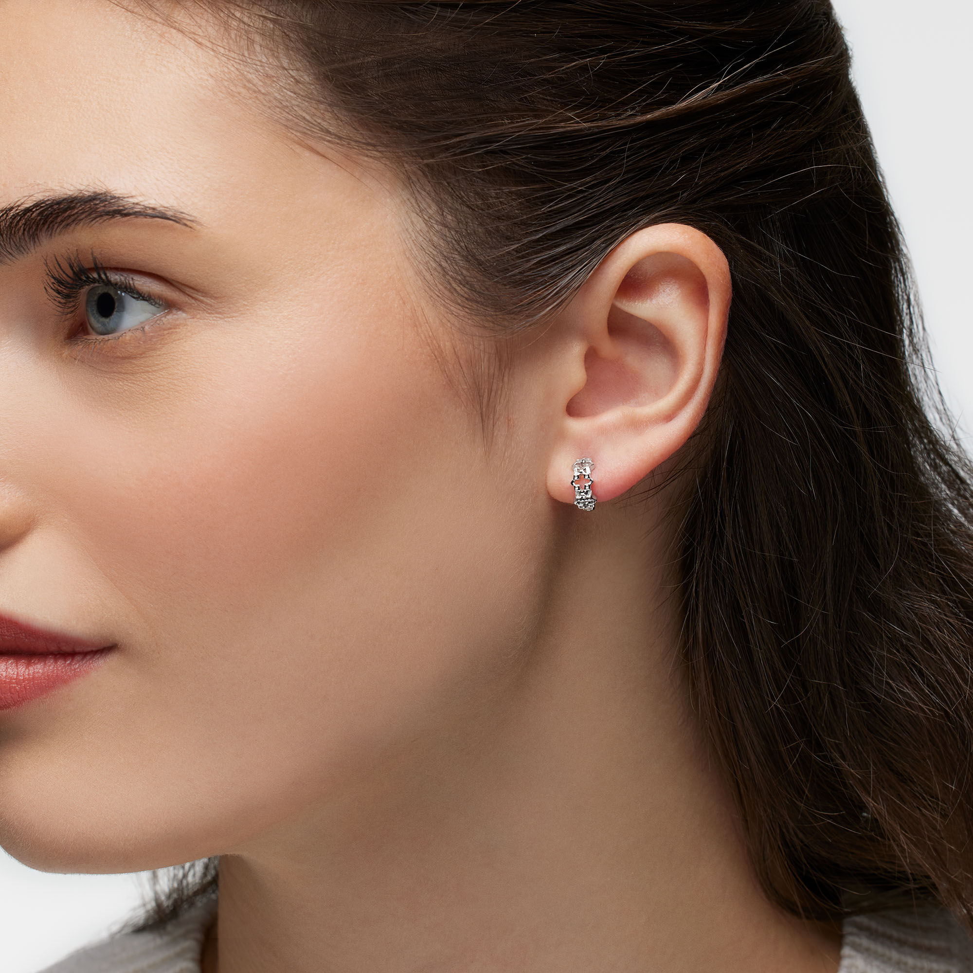 Birks Iconic Silver Muse Huggie Earrings